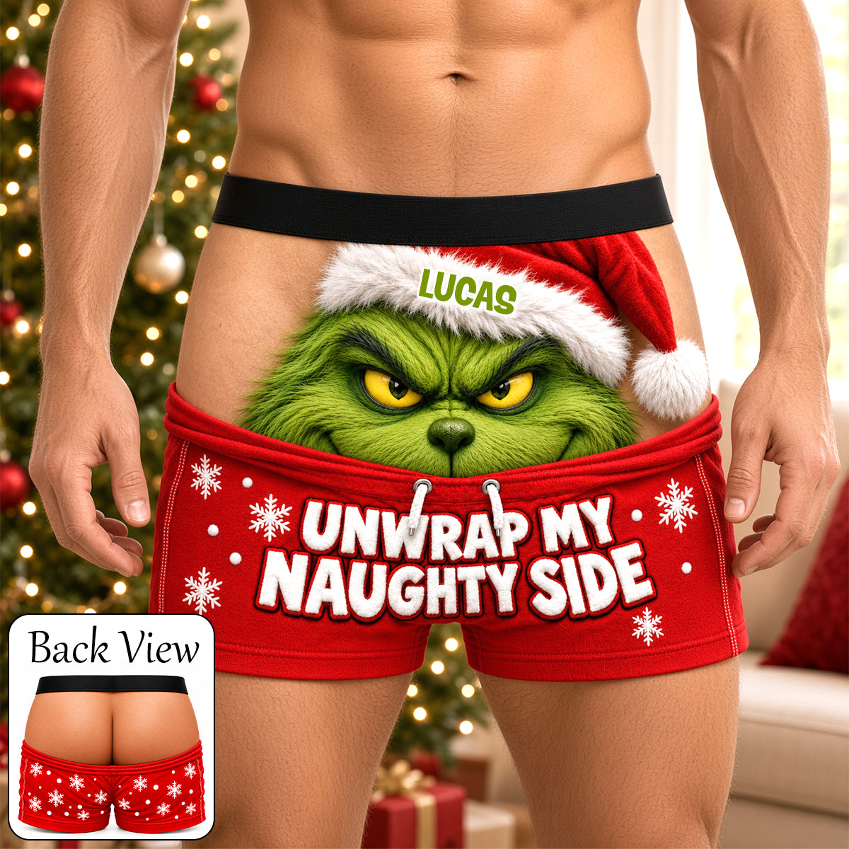 Naughty Christmas Men's Boxers - Personalized Gifts For Him 02ohtn211026-Homacus