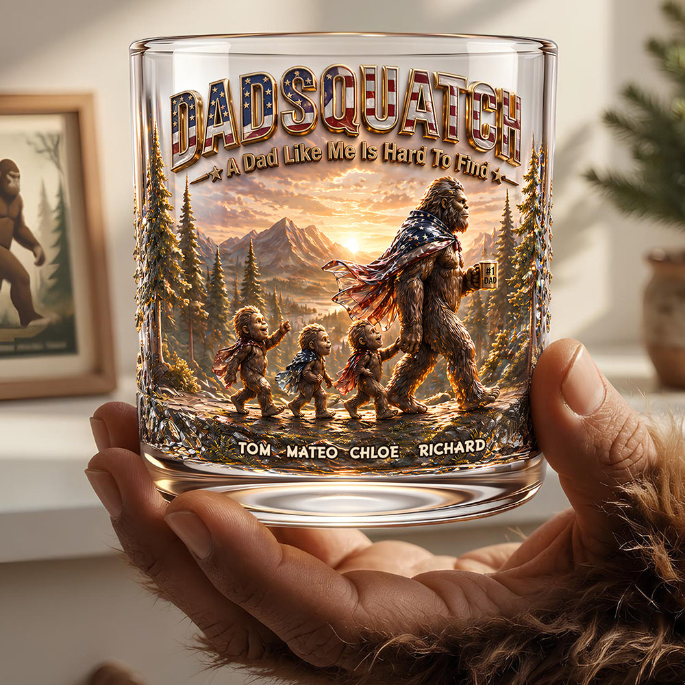 Wild Dad & Little Ones Round Glass - Personalized Gifts For Dads 02PADT280426-Homacus