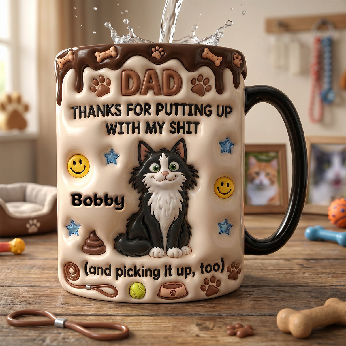 Cat Dad Magic Ceramic Coffee Mug - Personalized Gifts For Dad 022TYDH210526-Homacus