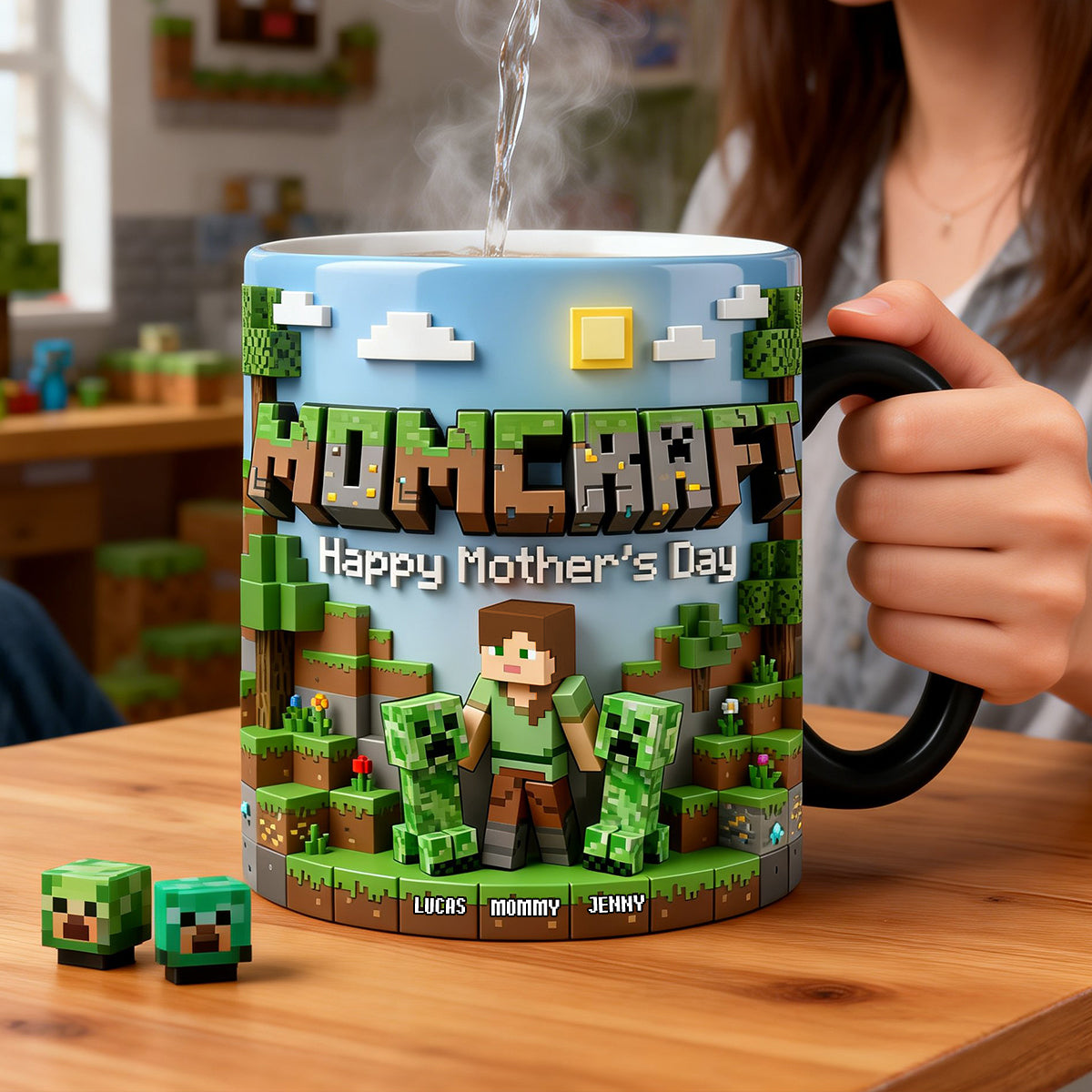 Pixel Mom & Mini Crew Magic Mug - Personalized Gifts For Mothers 01natn110426-Homacus