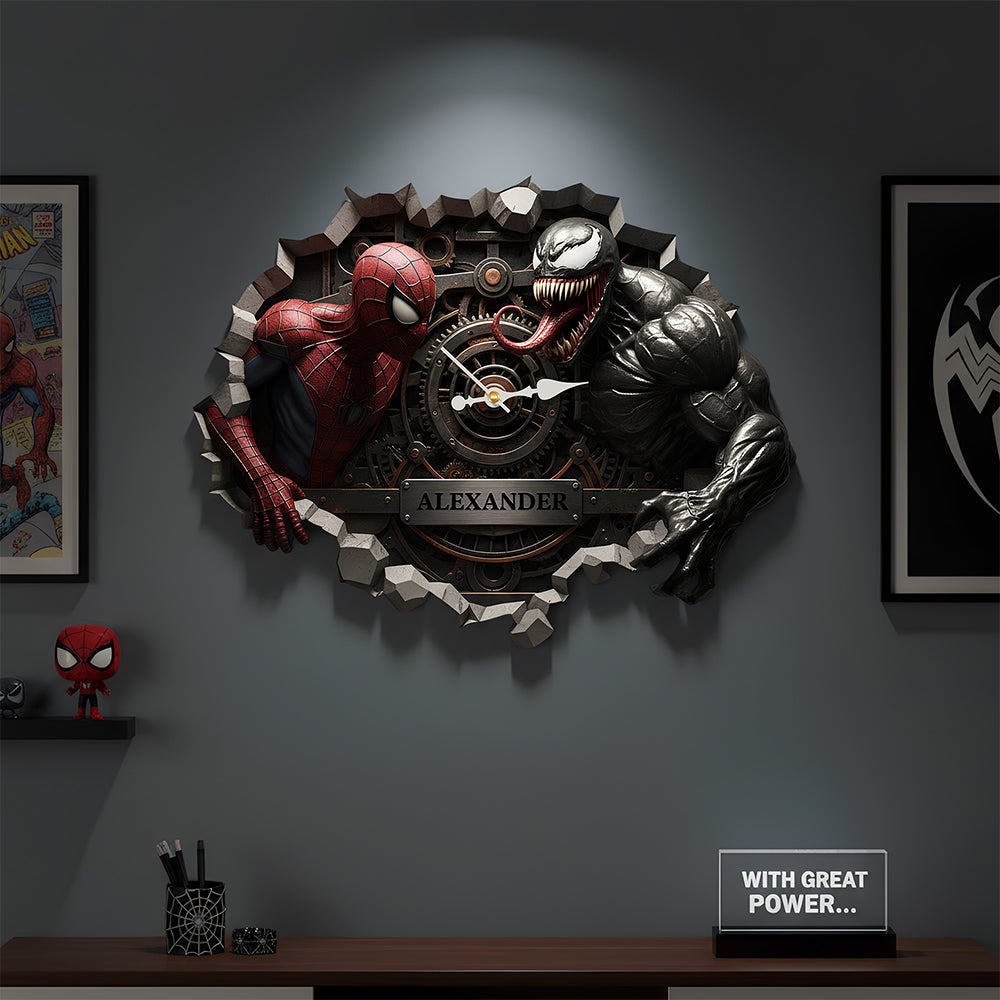 Epic Battle Acrylic Clock – Personalized Gifts For Action Lovers 04kidt261225-Homacus