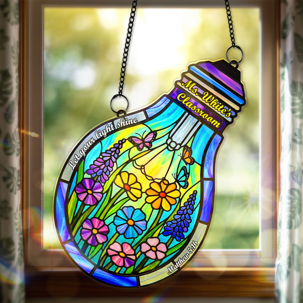 Encourage Lightbulb Suncatcher Ornament, Personalized Gifts For Teacher 01qhmg080825-Homacus