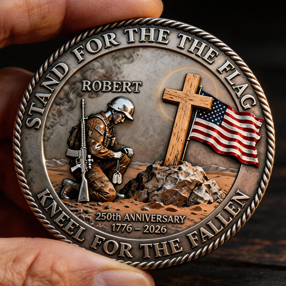 Military 250th Anniversary Printed Metal Coin - Personalized Gifts For Veterans 01kidt270226