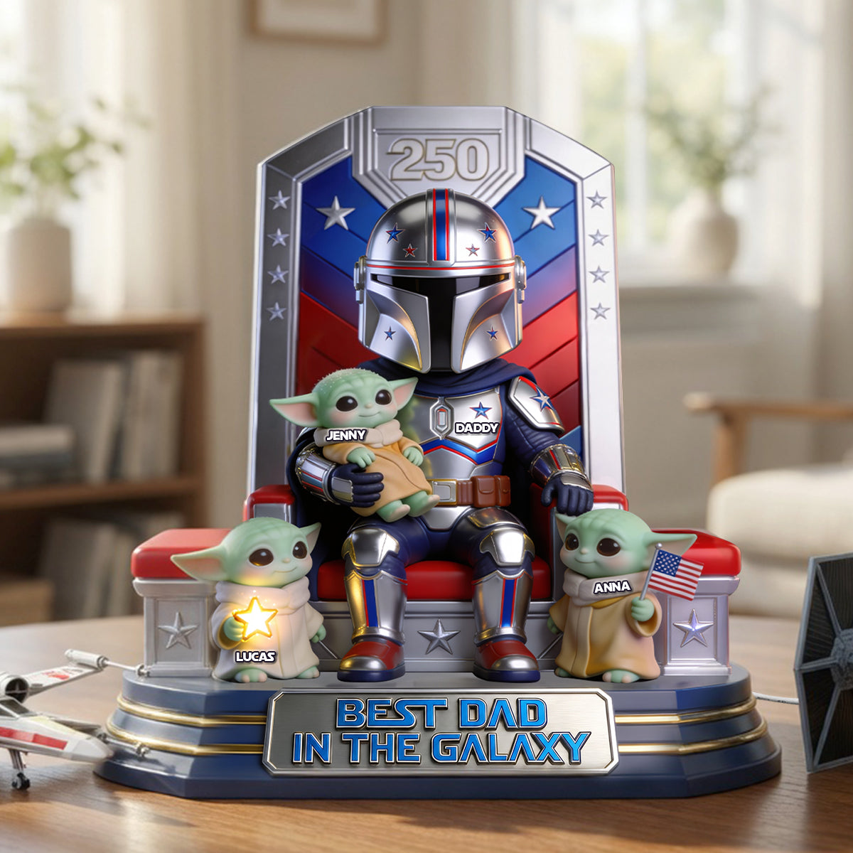 Best Dad In The Galaxy Light Box Personalized Gifts For Dad 04PGTN280426-Homacus