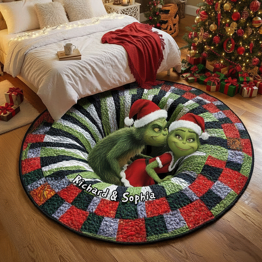 Funny Couple Quilted Round Mat - Personalized Gifts For Couple 02naqn250925-Homacus