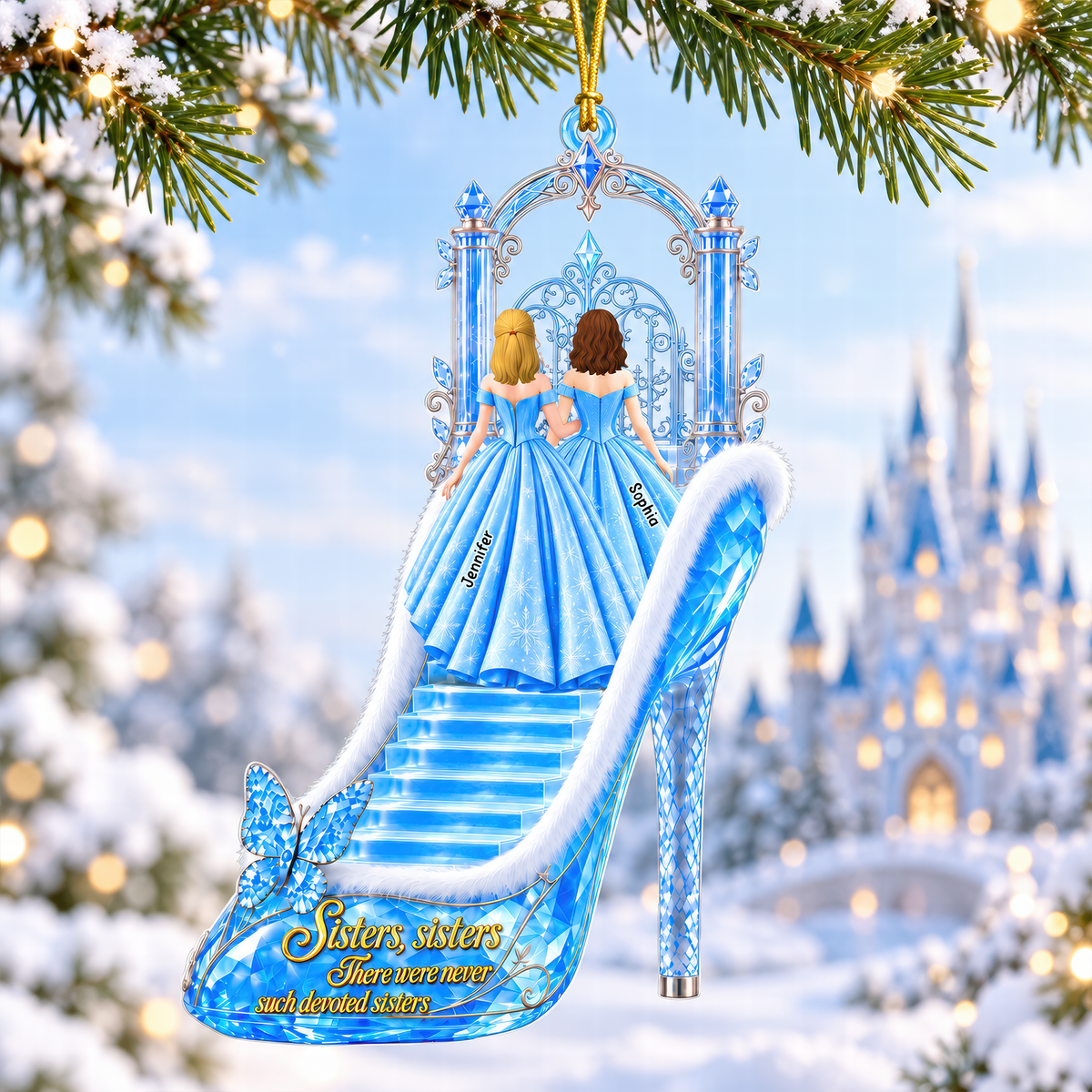 Enchanted Princess Heels Ornament - Personalized Christmas Gift For Sisters 01TTQN081026-Homacus