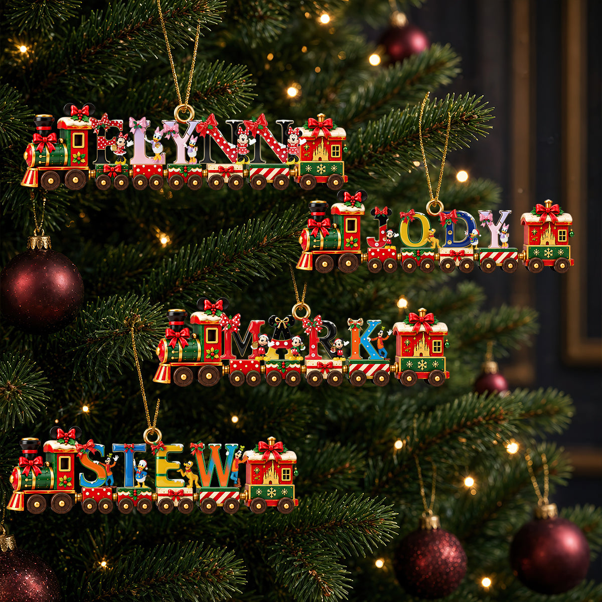 Merry Little Alphabet Train Acrylic Ornament - Personalized Gifts 02NADT290926