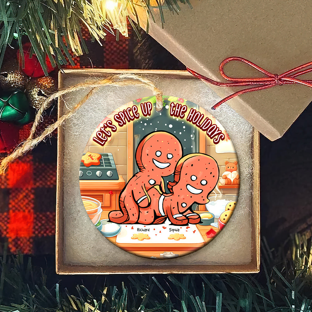 Personalized Gift for Couple, Naughty Gingerbread Ceramic Ornament 03toqn011024-Homacus