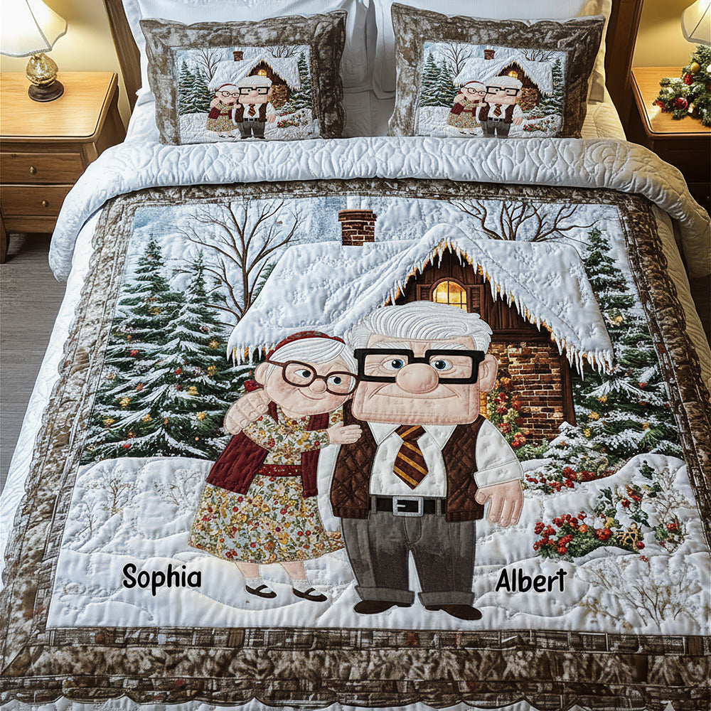 Old Couple Adventure Quilt Bedding Set Special Line - Personalized Gifts For Couple 03naqn060925-Homacus