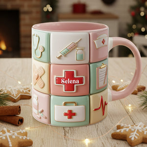 Medical Patchwork Accent Mug - Personalized Gifts For Nurses 01TOLU281025-Homacus