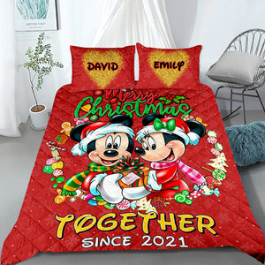 Personalized Gifts For Couple Christmas Red Quilt Bed Set 03ACQN291024-Homacus