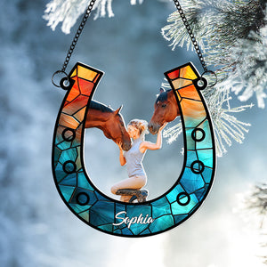 Personalized Custom Photo Gifts For Horse Lovers Suncatcher Ornament 03OHLU181124-Homacus