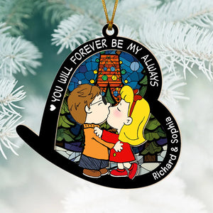 Personalized Gifts For Couple Christmas Ornament, Kissing Couple 01naqn220724hg-Homacus