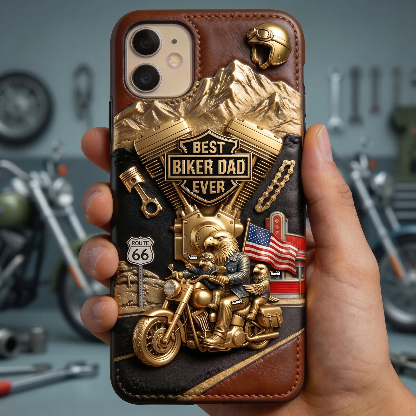 Conquer The World With Dad Phone Case - Personalized Gifts For Biker Dads 05qhqn140526-Homacus