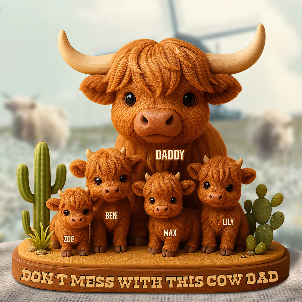 Highland Cow Dad Acrylic Plaque Personalized Gifts For Dad 04XQDT010525-Homacus