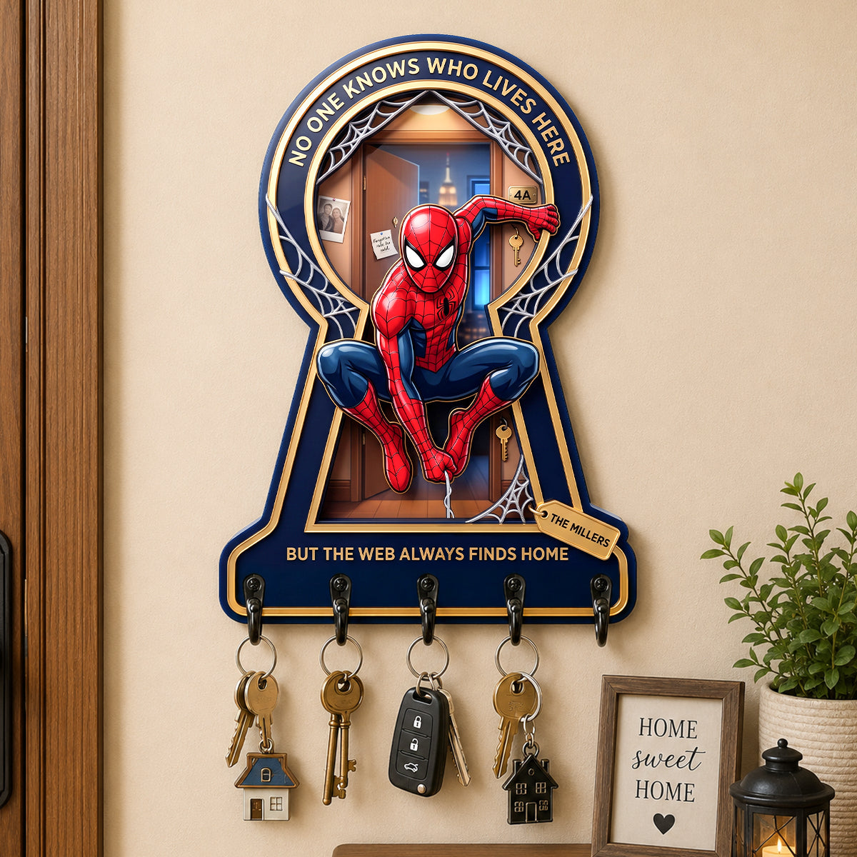 Masked Hero Acrylic Key Hanger - Personalized Gifts For Family 04hadh030826-Homacus