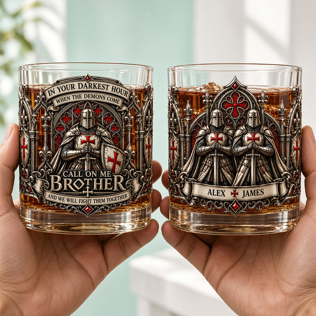 Knight Brother Drinking Glass - Personalized Gifts For Brothers 02padt231026