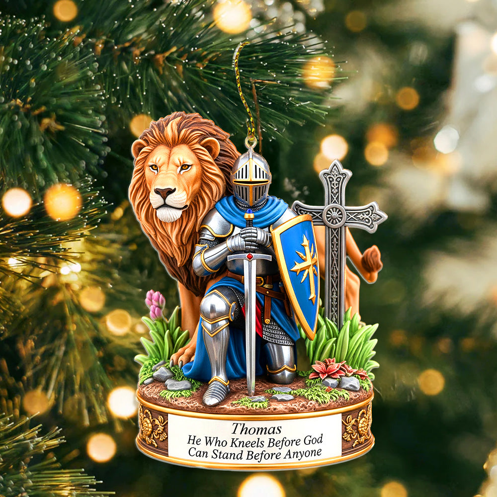 Personalized Gifts For Christmas, Kneeing Knight Acrylic Custom Shape Ornament 03HUMG210825-Homacus