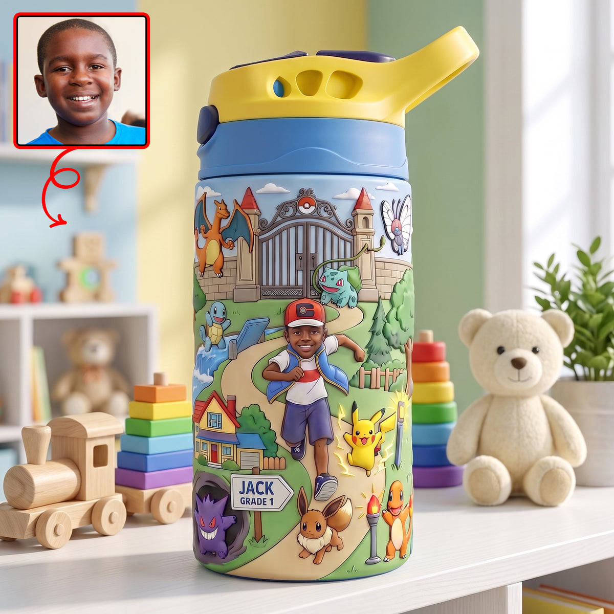 Cute Creature Kid Tumbler - Personalized Custom Photo Gift For Kids 03HAQN280726-Homacus