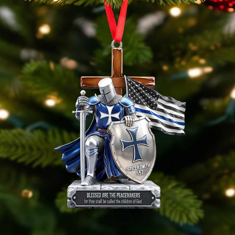 Police Knight Under God Ornament, Personalized Gifts For Police Officer, Captain, Sheriff,... 04qhtn131025-Homacus