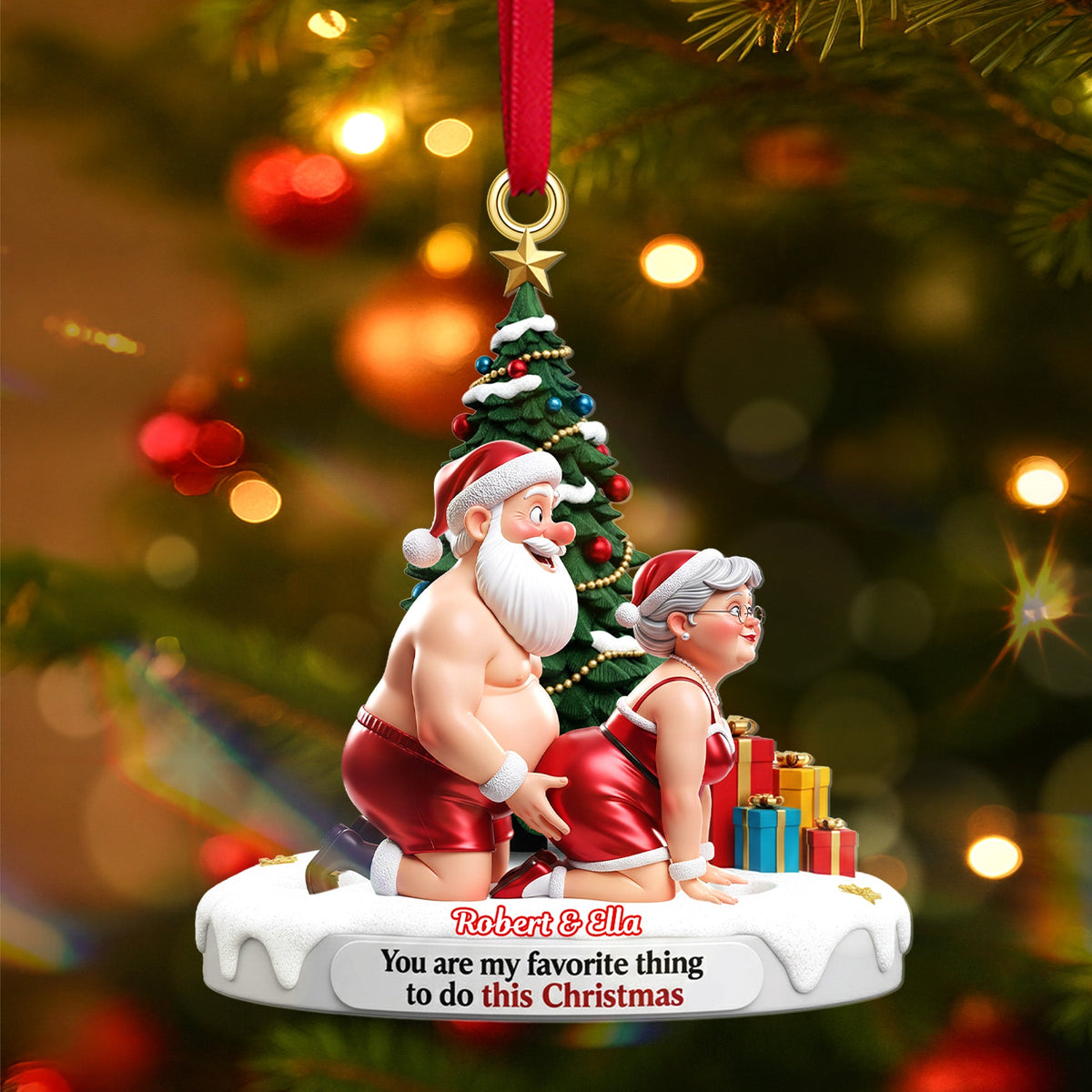 Old Naughty Couple Ornament - Personalized Gifts For Couple Christmas Ornament 04OHMG160925-Homacus