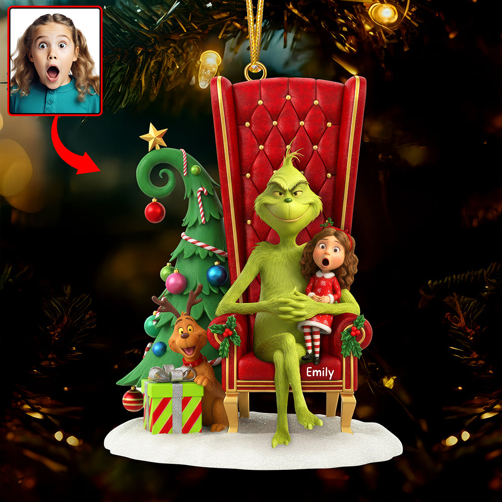 Funny Green Monster Christmas Ornament - Custom Photo Gifts For Kids 03ohqn230925-Homacus
