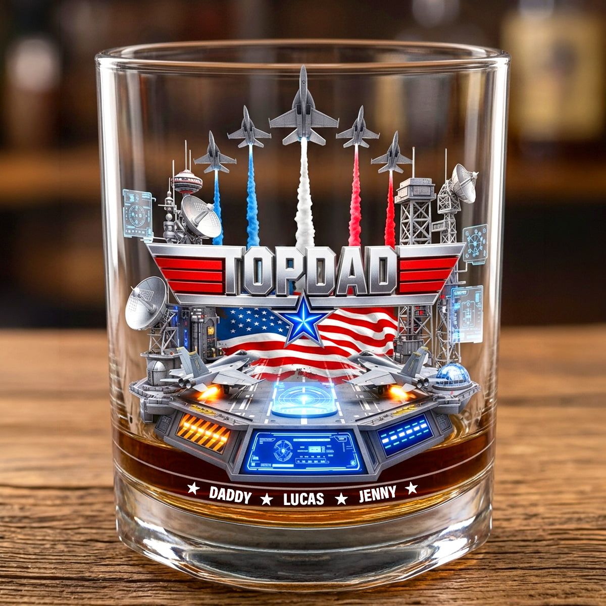 Sky Commander Round Glass - Personalized Gifts For Dad 02ohtn180526-Homacus