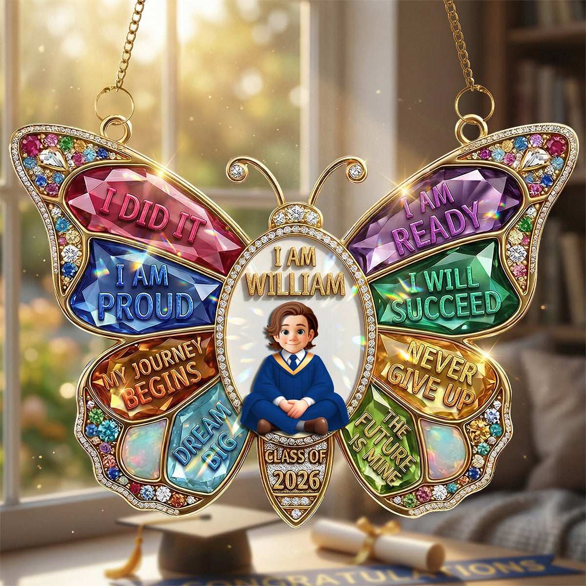 Graduation Suncatcher Ornament - Personalized Gifts For Kids 01tytn030426-Homacus