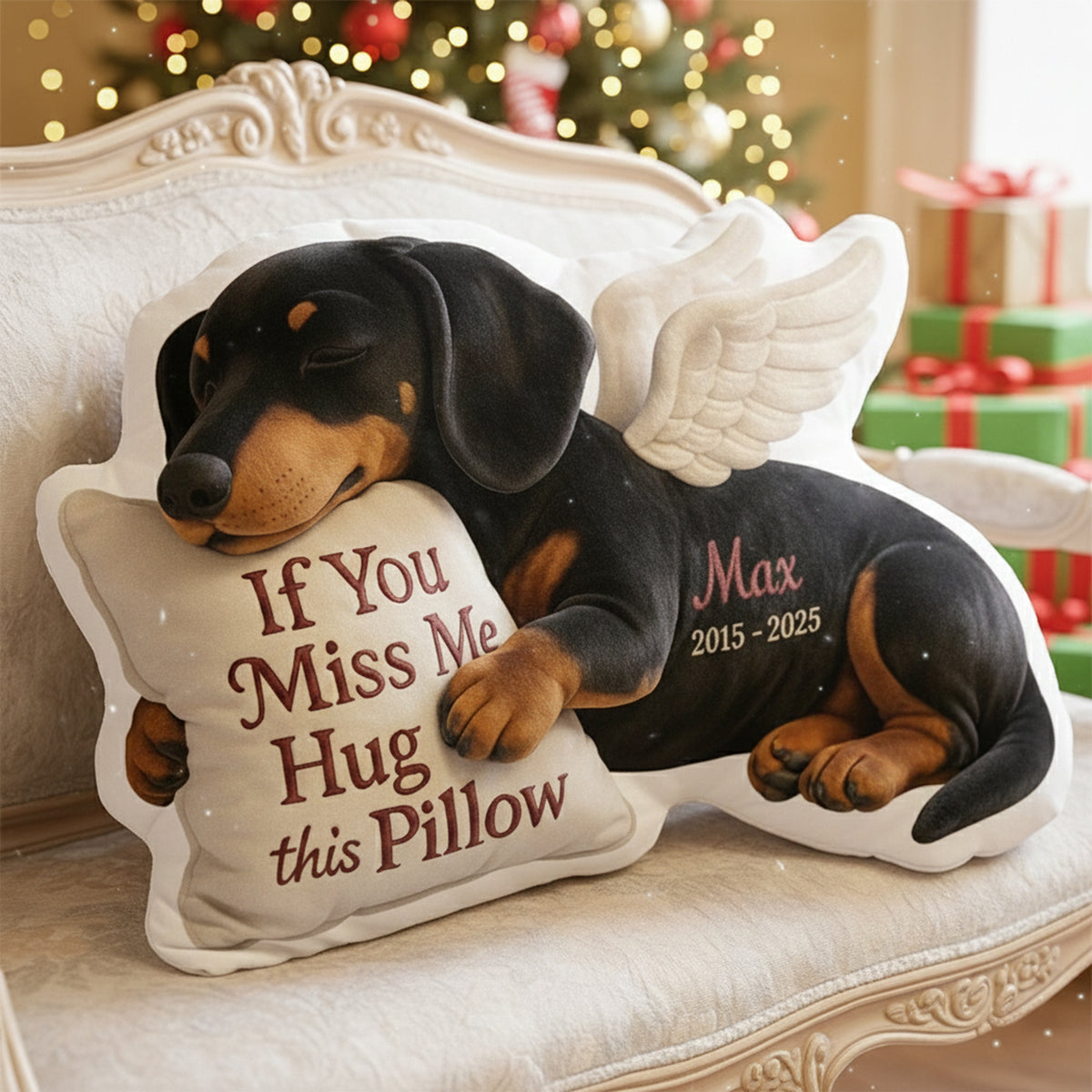 Dog Memorial Custom Shaped Pillow - Custom Photo Gifts For Dog Lover 04TGLU081125-Homacus