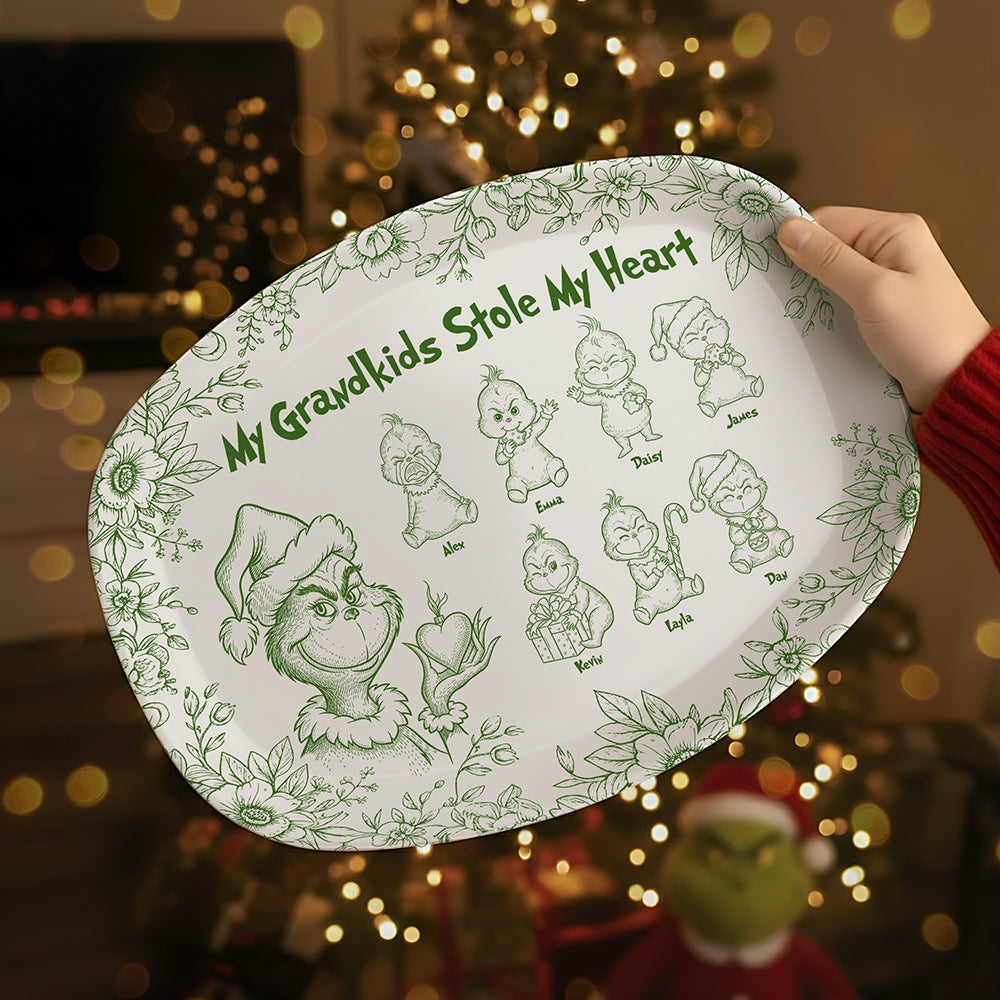 Grandma Green Monster Resign Plate - Personalized Gifts For Christmas Grandma Plate 02PGTA200925-Homacus