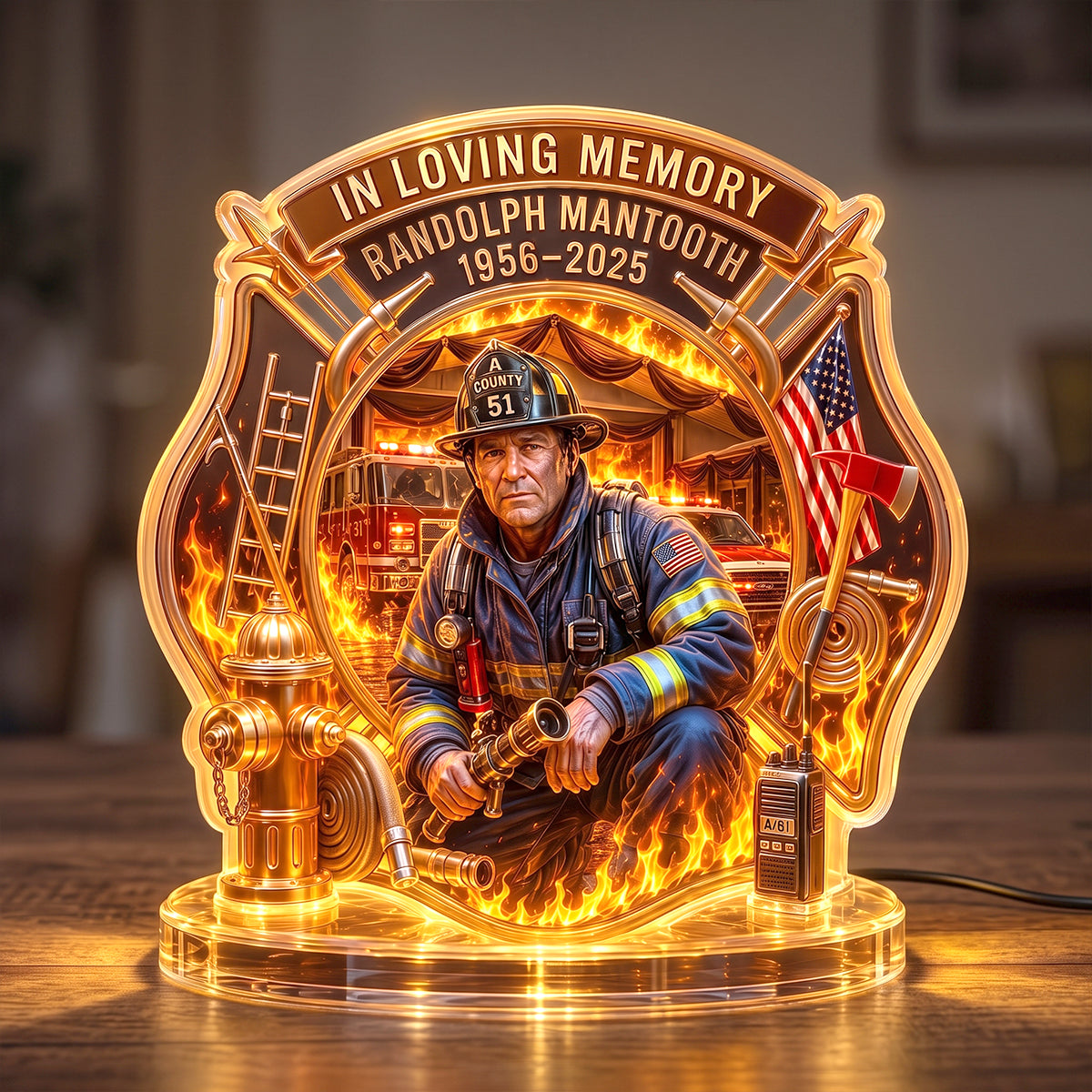 Firefighter Hero In Heaven Light Box - Personalized Keepsake To Remember Departed Firefighter 04QHTN270726-Homacus