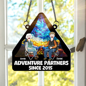 Personalized Anniversary Gifts For Travel Couple Window Hanging Suncatcher Adventure Partners 01KALU120225PA-Homacus