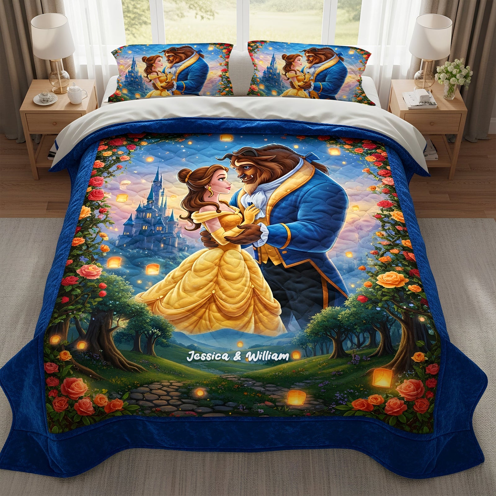 Elegant Fantasy Couple Quilt Bed Set - Personalized Gifts For Couple 03TOLU070725-Homacus