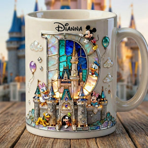 Shimmering Fairytale Alphabet Initial Letter Mug, Personalized Gifts 04qhtn140126-Homacus