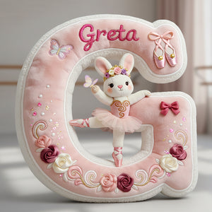 Bunny Ballet Alphabet Pillow - Personalized Gifts For Girls 01nata111225-Homacus