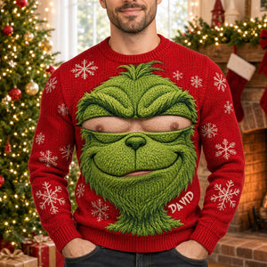 Funny Christmas Stealer Knitted Ugly Sweater - Personalized Funny Gifts For Him 02HUTN121026-Homacus