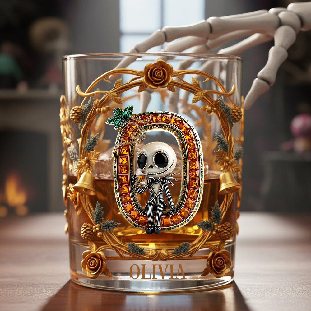 Spooky Gothic Alphabet Glass Mug Personalized Gifts For Fans 05TGDT061025-Homacus