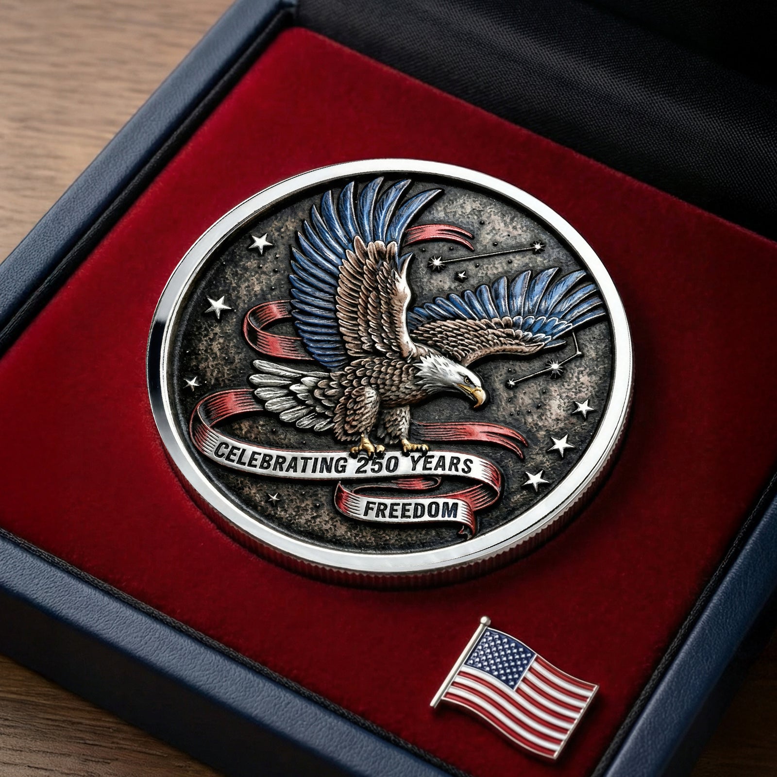 America 250th Anniversary Printed Metal Coin - Personalized Gifts For Patriots 04toqn260226-Homacus