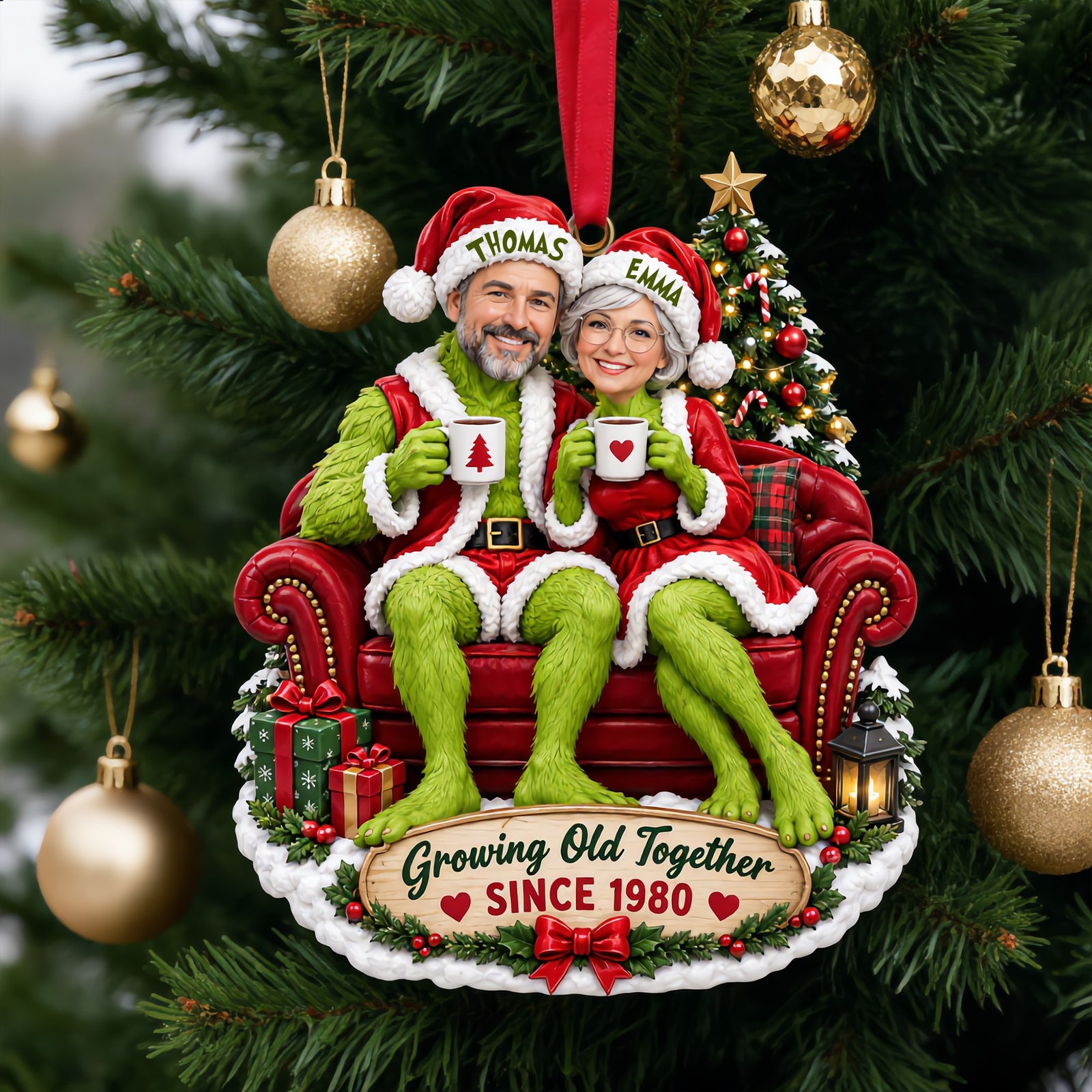 Cheeky Couple Christmas Ornament - Custom Photo Gifts For Couple 06tylu090926-Homacus