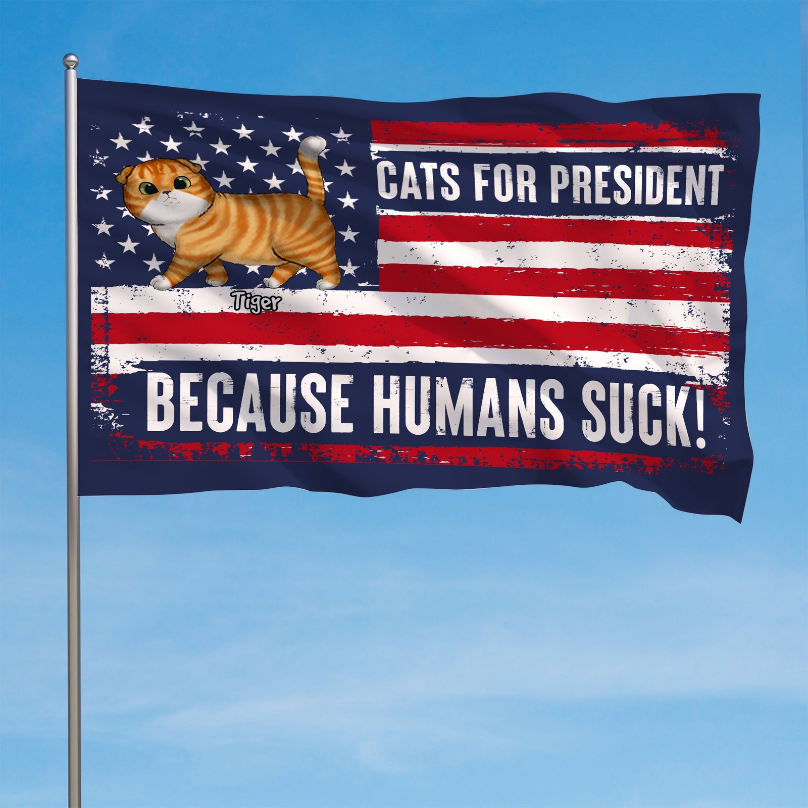 Personalized Gifts For Cat Lovers House Flag 01natn090724 Funny Vote For Cats Politics Election 2024-Homacus