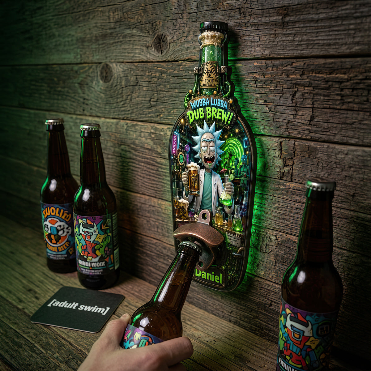 Crazy Scientist Wooden Wall Hanging Bottle Opener - Personalized Gifts 02hadt200726-Homacus