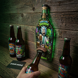 Crazy Scientist Wooden Wall Hanging Bottle Opener - Personalized Gifts 02hadt200726-Homacus