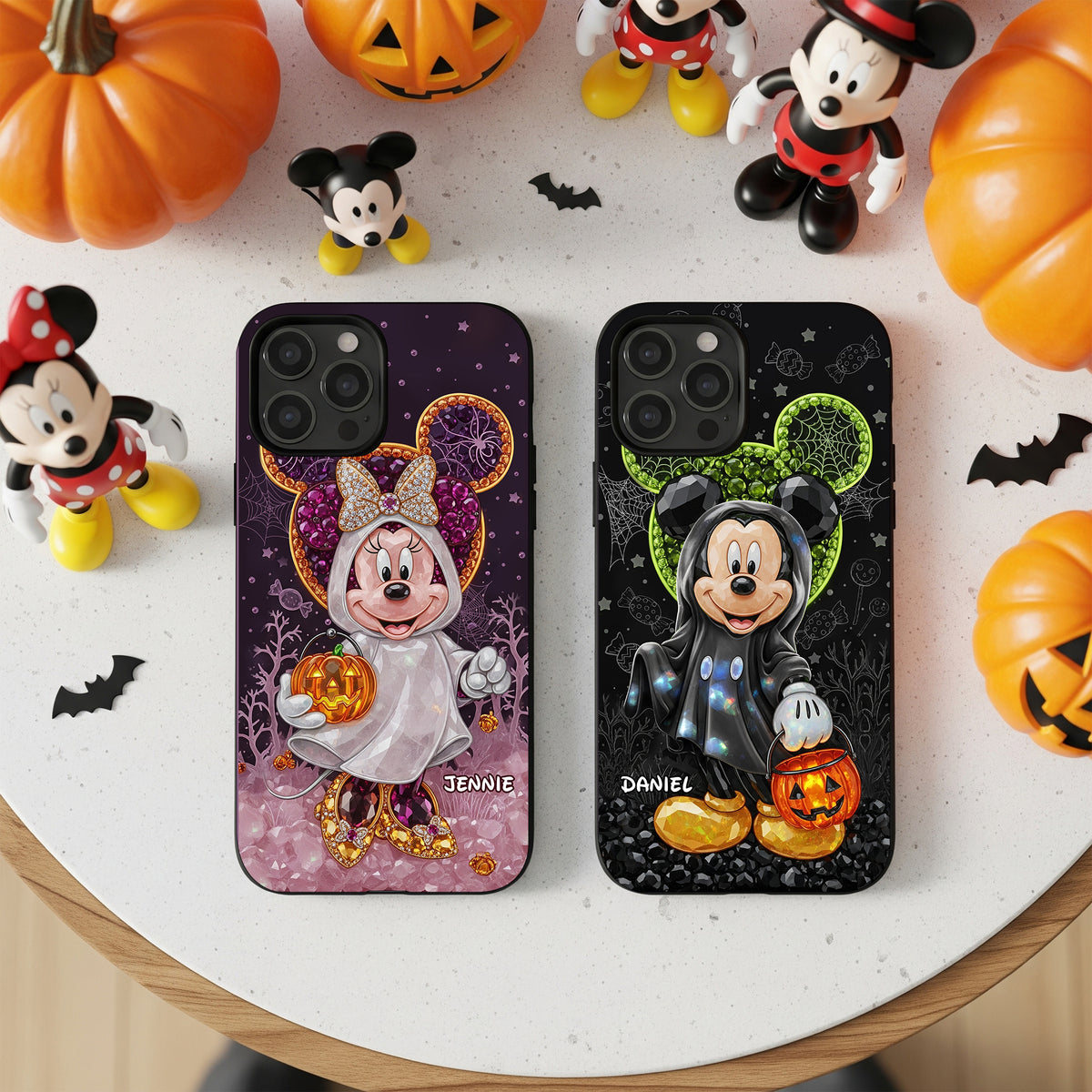 Spooky Halloween Couple Phone Case - Personalized Gift For Couple 04TGLU270825-Homacus