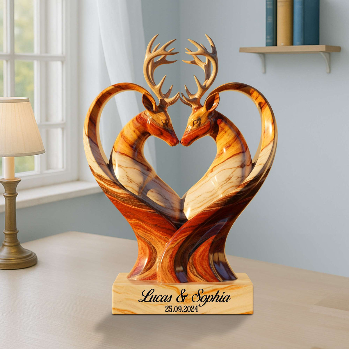 Deer Couple Acrylic Plaque - Personalized Anniversary Gifts For Couple 05OHNTN170625-Homacus