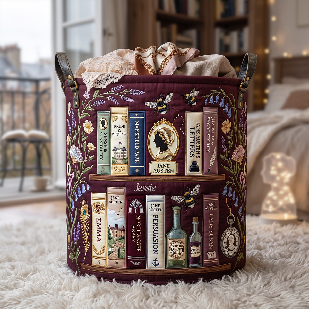 Social Satire & Romance Collection Quilted Laundry Basket - Personalized Gifts For Book Lovers 03qhta130726-Homacus
