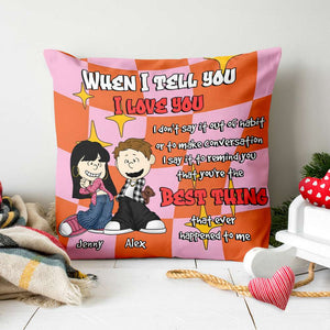 Personalized Gift For Couple Square Pillow Y2K Style Couple 03XQMH171224HG-Homacus