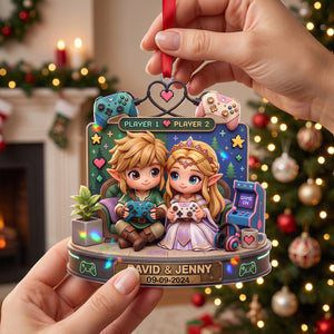 Player Couple Christmas Tree Ornament - Personalized Gifts For Couple 06TOTN030826