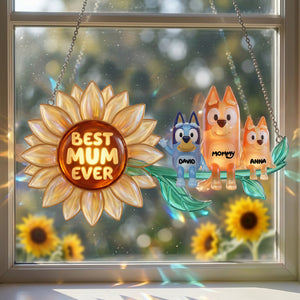 Best Mum Ever - Personalized Gifts For Mom Suncatcher Ornament 02nalu230426-Homacus