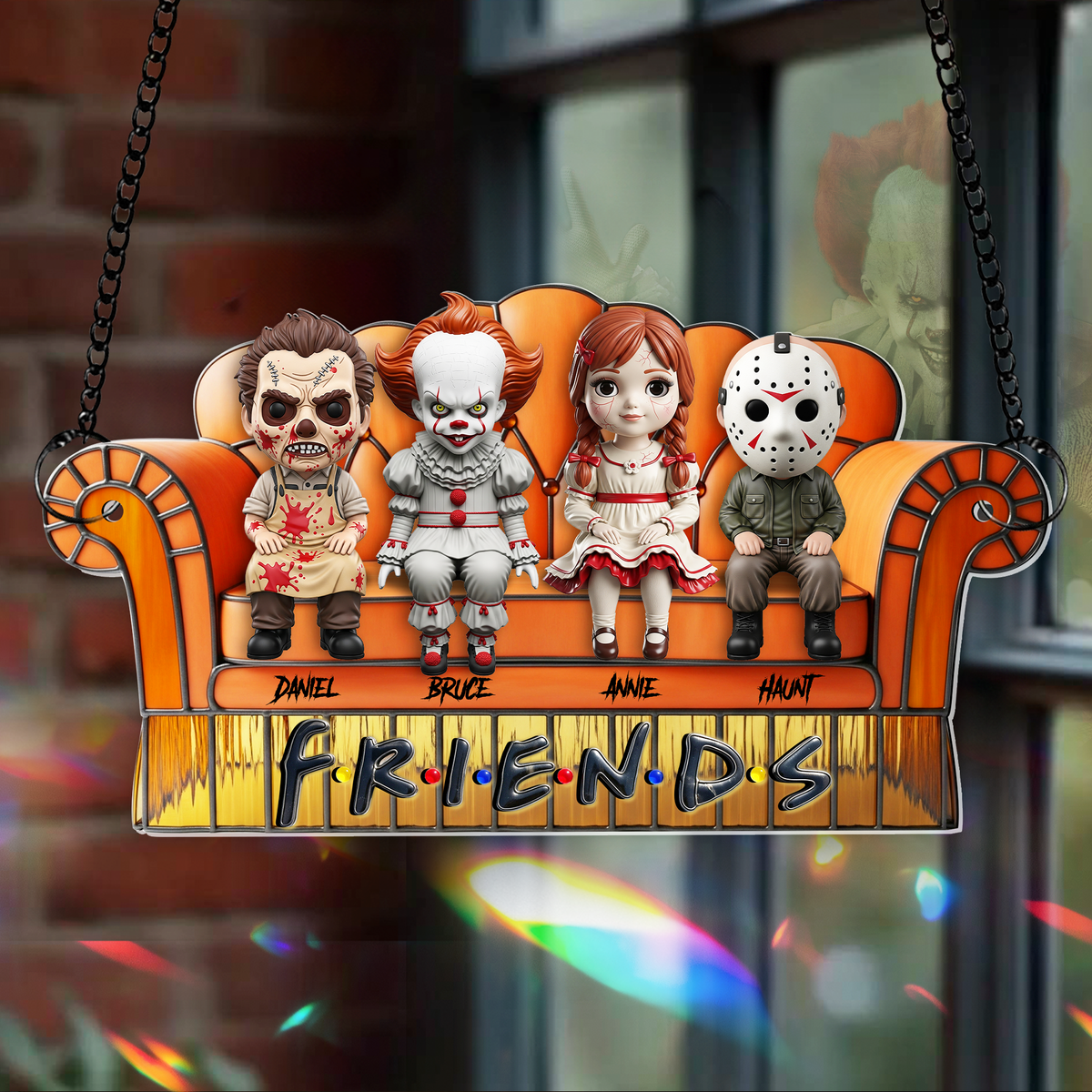 Creepy Crew Chilling Together Suncatcher - Personalized Gift For Friends 03OHLU120825-Homacus