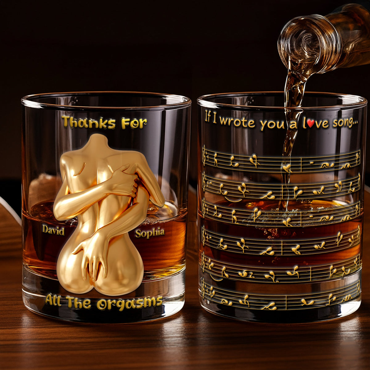 Sexy Hugging Couple Round Glass - Personalized Gifts For Couples 02NALU201125-Homacus